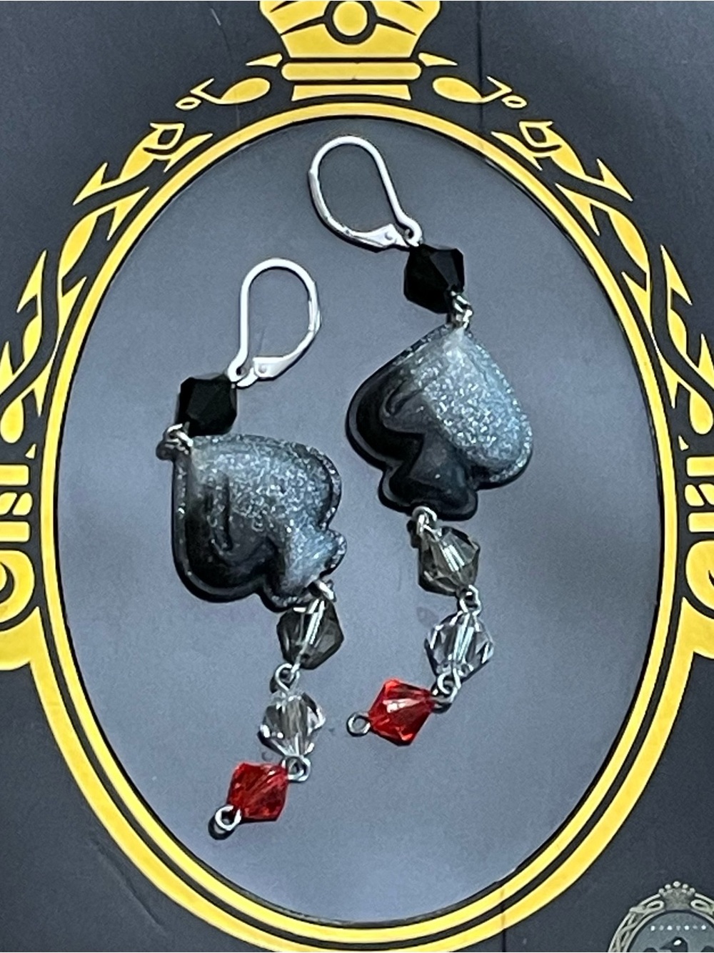 Twisted Wonderland Deuce Spade Inspired Groovy Candy Earrings Nightmare Courier